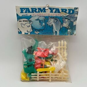 Vintage NWT TIMEE TOY Farm Yard Friends 26 Pieces Multicolor Plastic Animals‎
